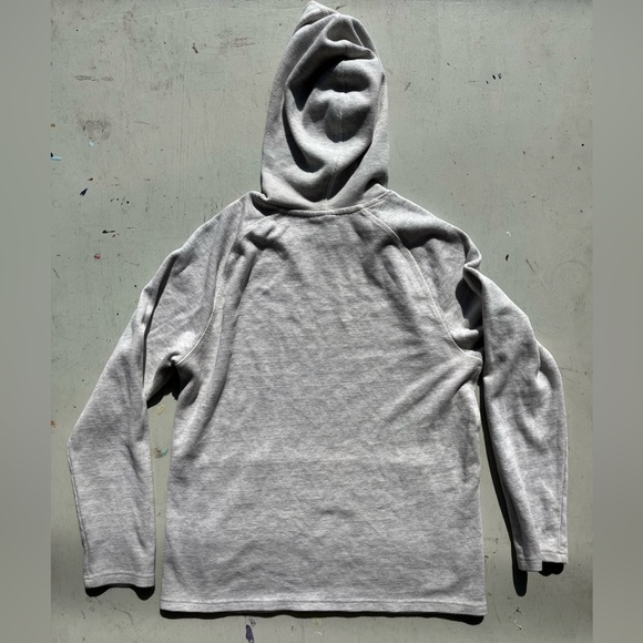 Women's TenTree Hoodie Gray Logo L Waffle-Knit Camp Hike Outdoor Climb STAINED - Picture 10 of 14